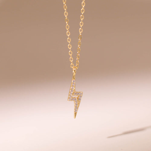 ELOREVA Lightning Necklace – 18K Gold Plated 925 Sterling Silver