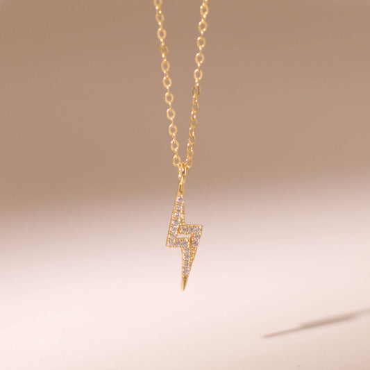 ELOREVA Lightning Necklace – 18K Gold Plated 925 Sterling Silver