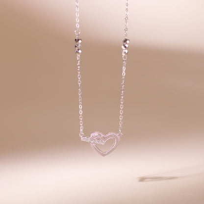 ELOREVA Sweetie Heart Necklace – 18K Rose Gold & Platinum Plated 925 Sterling Silver