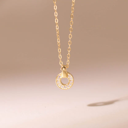 ELOREVA Maris Open Circle Necklace – 18K Gold Plated 925 Sterling Silver