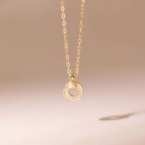 ELOREVA Maris Open Circle Necklace – 18K Gold Plated 925 Sterling Silver