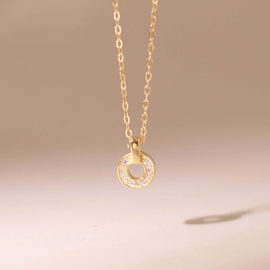 ELOREVA Maris Open Circle Necklace – 18K Gold Plated 925 Sterling Silver