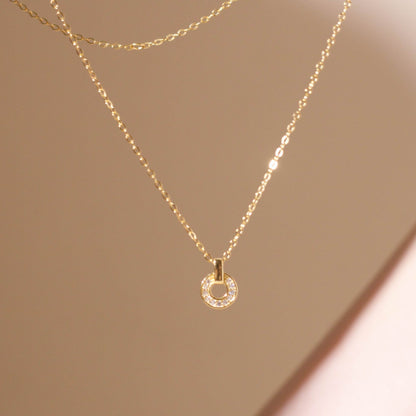 ELOREVA Maris Open Circle Necklace – 18K Gold Plated 925 Sterling Silver