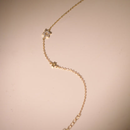 ELOREVA Roise Snowflake Bracelet – 18K Gold Plated 925 Sterling Silver