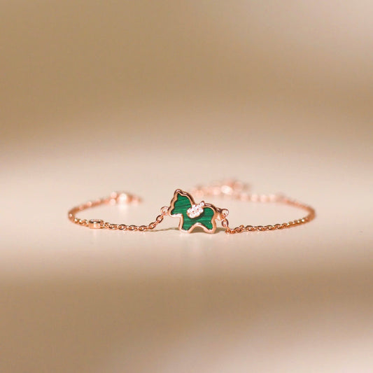 ELOREVA Unicorn Bracelet – Rose Gold & Platinum Plated 925 Sterling Silver