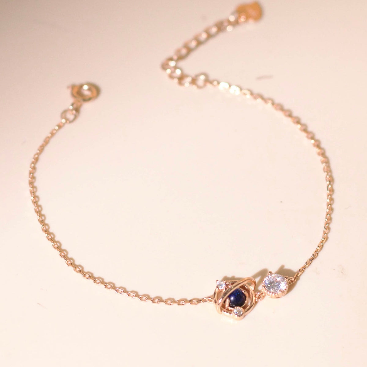 ELOREVA Eirlys Planet Bracelet – Rose Gold & Platinum Plated 925 Sterling Silver