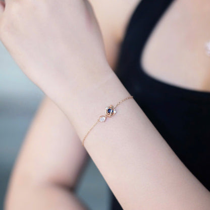 ELOREVA Eirlys Planet Bracelet – Rose Gold & Platinum Plated 925 Sterling Silver
