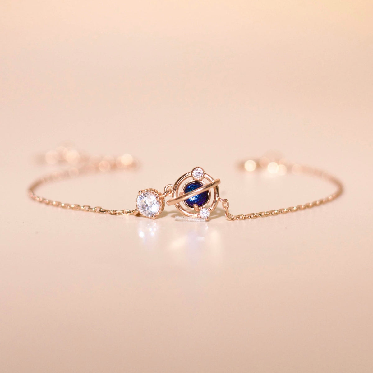 ELOREVA Eirlys Planet Bracelet – Rose Gold & Platinum Plated 925 Sterling Silver