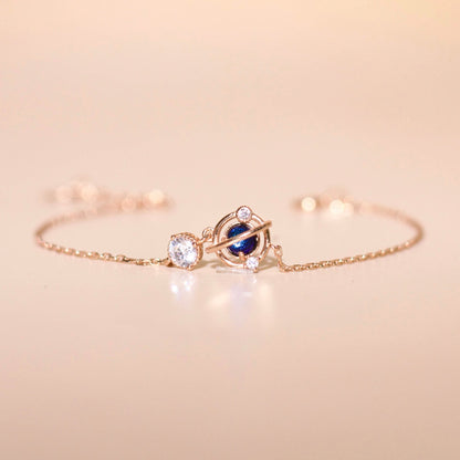 ELOREVA Eirlys Planet Bracelet – Rose Gold & Platinum Plated 925 Sterling Silver