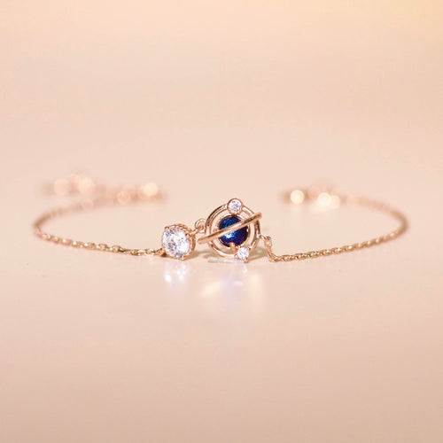 ELOREVA Eirlys Planet Bracelet – Rose Gold & Platinum Plated 925 Sterling Silver