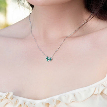 ELOREVA Unicorn Necklace – 18K Rose Gold & Platinum Plated 925 Sterling Silver