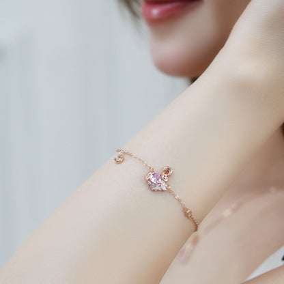 ELOREVA Fiona Swan Bracelet – 18K Rose Gold Plated 925 Sterling Silver