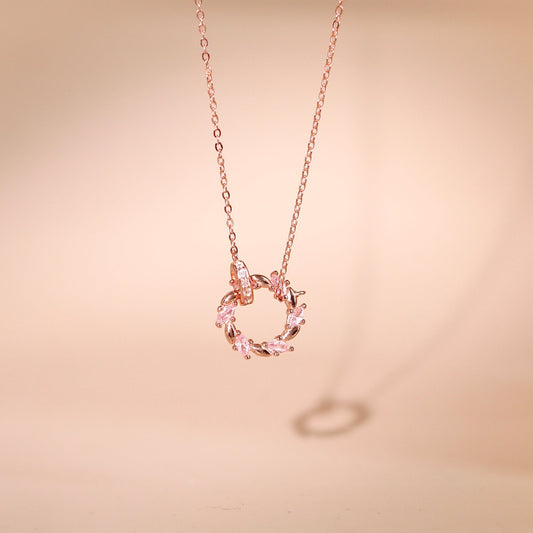 ELOREVA Lori Laurel Necklace – 18K Rose Gold Plated 925 Sterling Silver