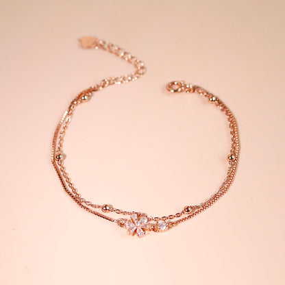 ELOREVA Yeri Dual-Tone Bracelet – Rose Gold & Platinum Plated 925 Sterling Silver