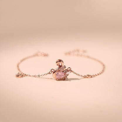 ELOREVA Fiona Swan Bracelet – 18K Rose Gold Plated 925 Sterling Silver