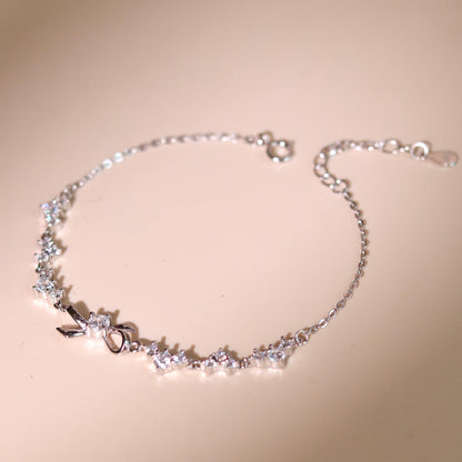 ELOREVA Ahri Bow Bracelet – Platinum Plated 925 Sterling Silver