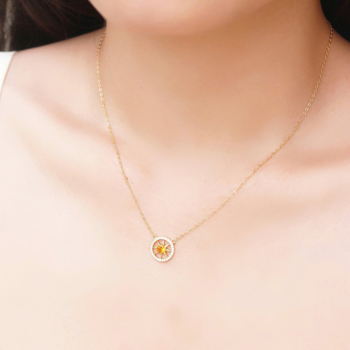 ELOREVA Sunny Necklace – 18K Gold Plated 925 Sterling Silver