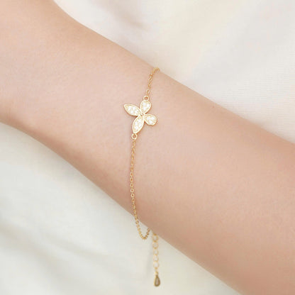 ELOREVA Eri Butterfly Bracelet – 18K Gold Plated 925 Sterling Silver