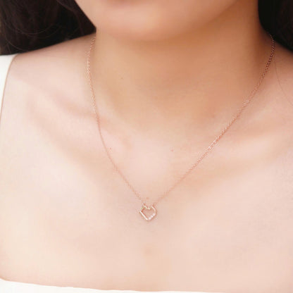 ELOREVA Miyu Heart Necklace – 18K Rose Gold Plated 925 Sterling Silver