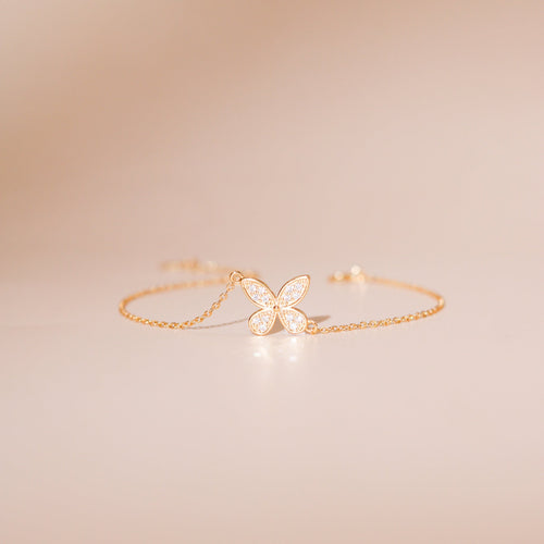 ELOREVA Eri Butterfly Bracelet – 18K Gold Plated 925 Sterling Silver