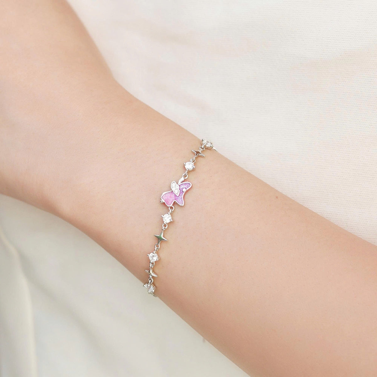 ELOREVA Pony Horse Charm Bracelet – Platinum Plated 925 Sterling Silver