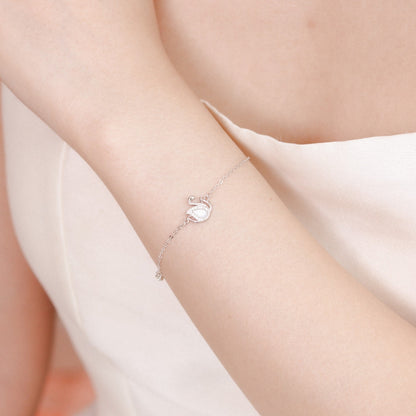 ELOREVA Alina Swan Bracelet – Platinum Plated 925 Sterling Silver