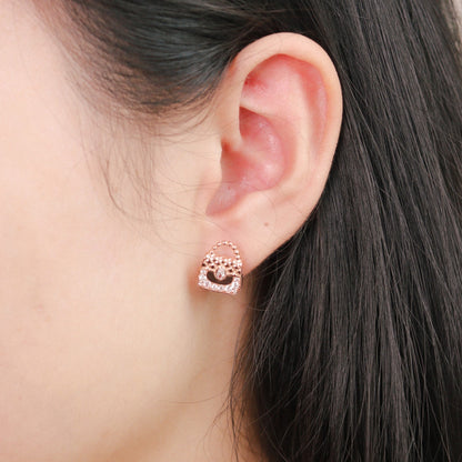 ELOREVA Chérie Bag Earrings – 18K Rose Gold Plated 925 Sterling Silver