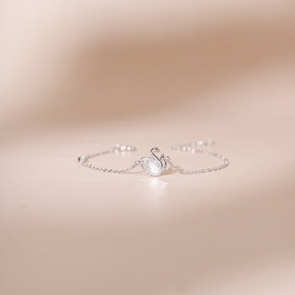 ELOREVA Alina Swan Bracelet – Platinum Plated 925 Sterling Silver