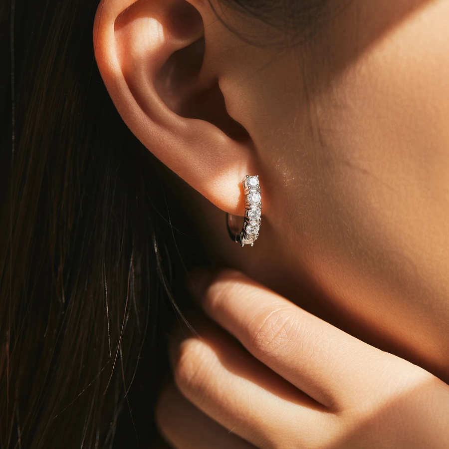 Elegant D Color Moissanite U-Shape Earrings – 925 Sterling Silver