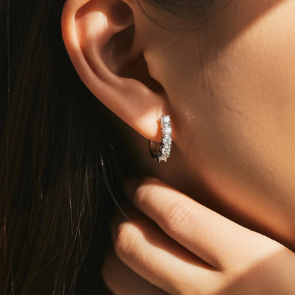 Elegant D Color Moissanite U-Shape Earrings – 925 Sterling Silver