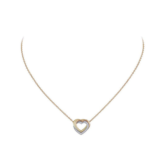 18K Celestial Trinity Heart Diamond Necklace