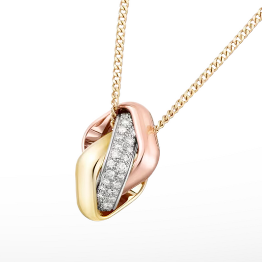 18K Celestial Trinity Cushion Diamond Necklace