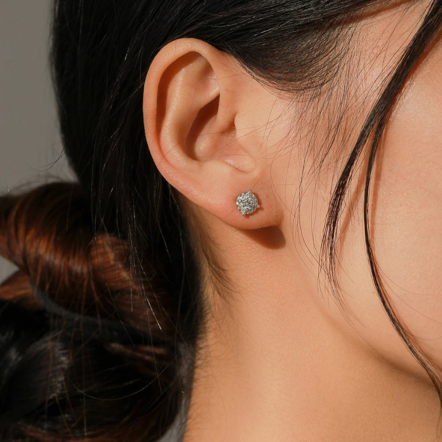 Elegant D Color Moissanite Stud Earrings – 925 Sterling Silver
