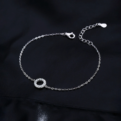 Elegant Hollow Round Moissanite Bracelet – 925 Sterling Silver