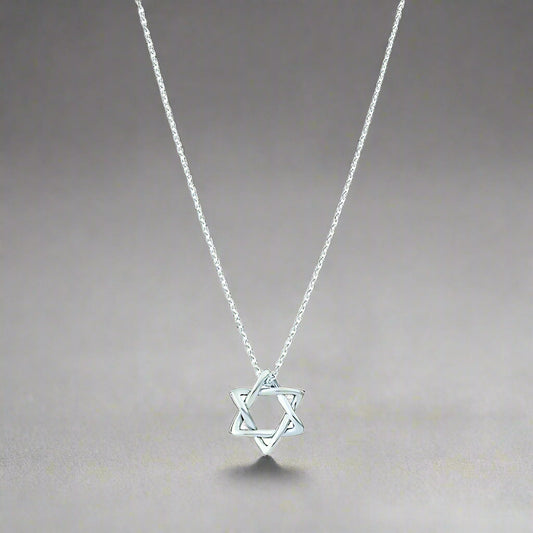 18K Celestial Star of David Pendant Necklace