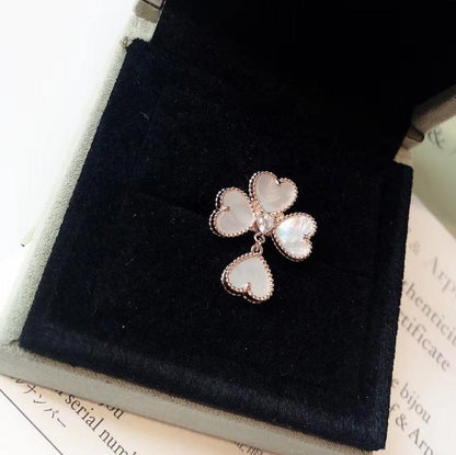 18K Celestial Sweet Alhambra Effeuillage Pearls Ring