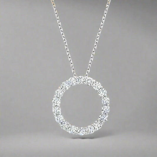 18K Celestial T Circle Diamonds Necklace