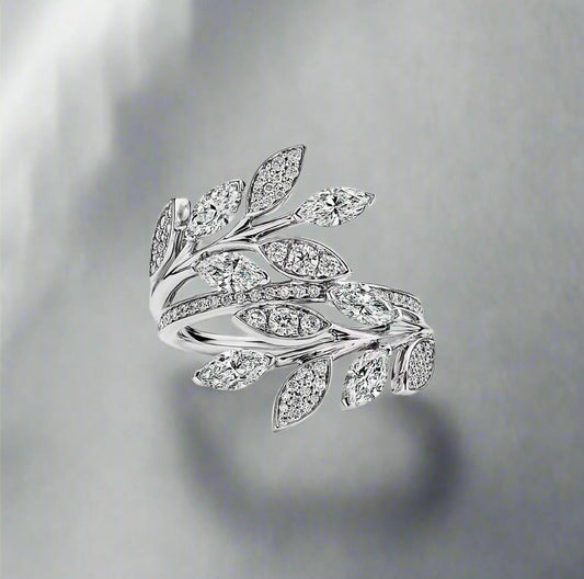 18K Celestial T Victoria Diamond Vine Bypass Ring