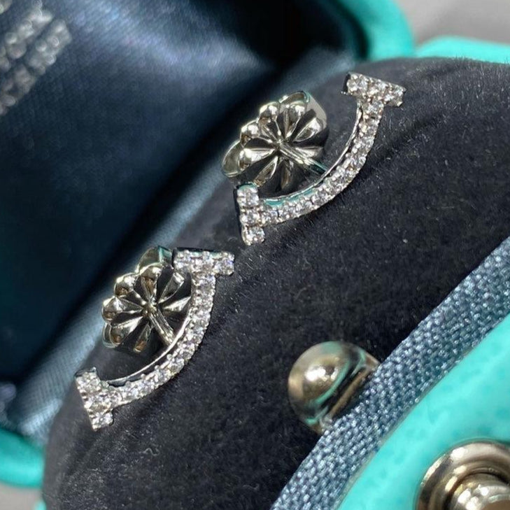 18K Celestial T Smile Diamonds Earrings