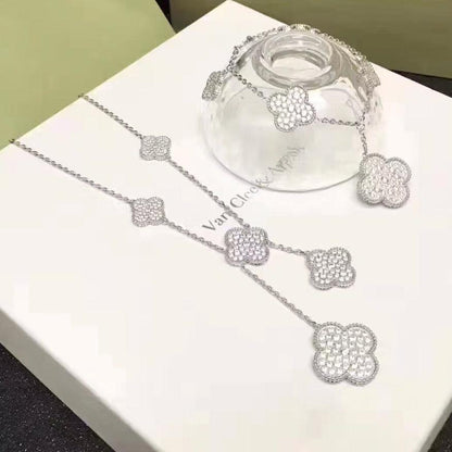 18K Celestial Magic Alhambra Six Motifs Diamonds Necklace