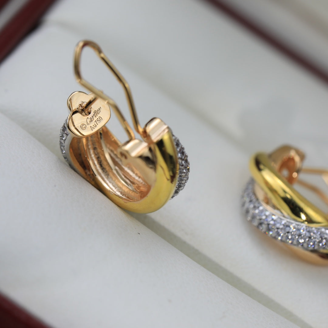 18K Celestial Trinity Diamond Earrings