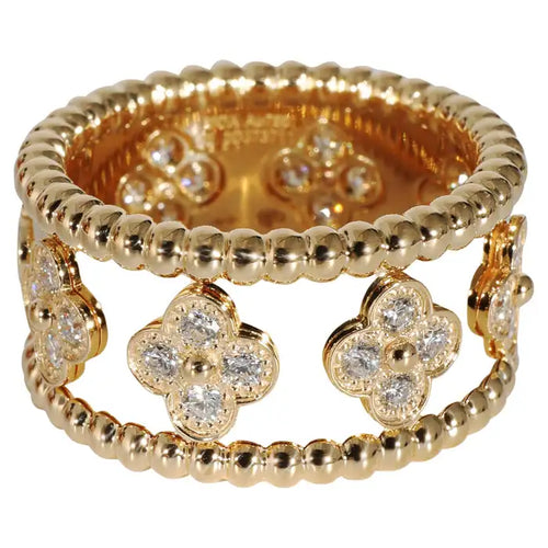 18K Perl̩e Clovers Ring