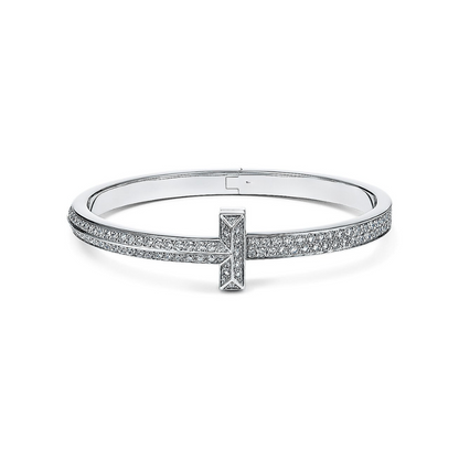 18K Celestial T1 Wide Diamond Hinged Bangle Bracelet