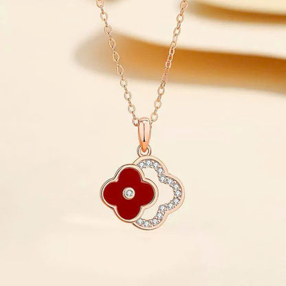 ELOREVA 18K Rose Gold Plated Four Leaf Clover Bracelet – 925 Sterling Silver
